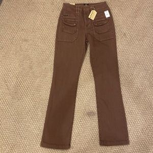 Brown boot cut cargo pants